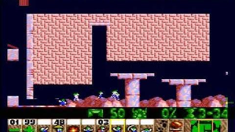 Lemmings mayhem 21 With a twist of lemmings please (solution 48 floaters & 1 builders remain)