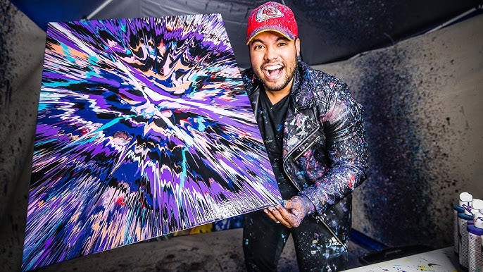 Create This DIY Abstract Acrylic Pour Spin Art Using A Drill