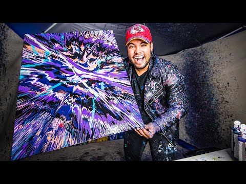 Spin Art With A Drill! 24x30 Mega Piece! Johnny Q Daily Vlog Episode 49