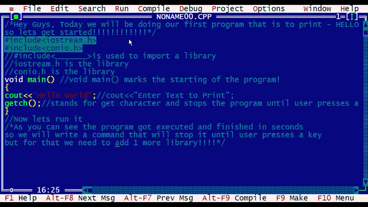 Turbo C++ Tutorial - Basics (HD) - YouTube