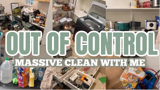 REALISTIC CLEAN WITH ME | MASSIVE WHOLE HOUSE DECLUTTER + ORGANIZING & LAUNDRY DAY