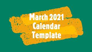 March 2021 Calendar Template by Calendar-printables.com