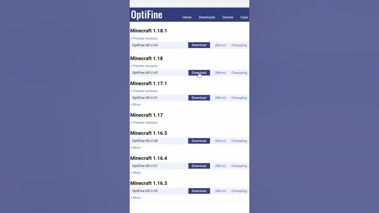 Optifine 1 18 1 download and install shorts youtube