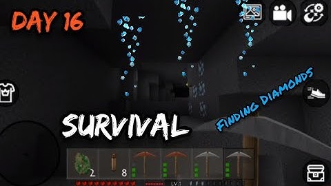 Survival Day 16 Finding Diamond in the cave mini block craft.