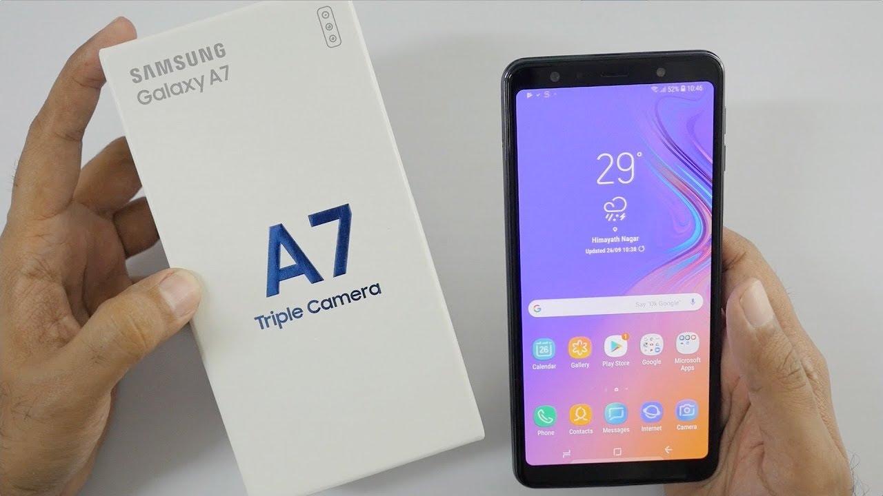 Samsung Galaxy A7 Triple Camera Setup Unboxing Overview Youtube
