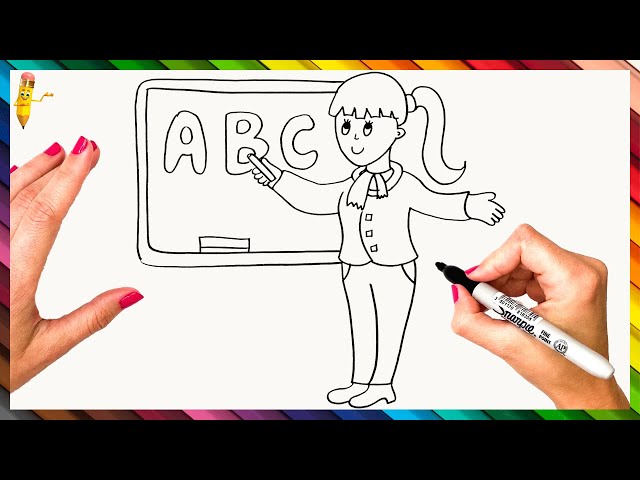 How to draw a traditional indian teacher for kids - YouTube