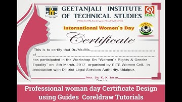 Professional woman day Certificate Design using Guides  Coreldraw Tutorials