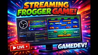 Gamedev stream | 0.2 | running frogger game in obs studio!