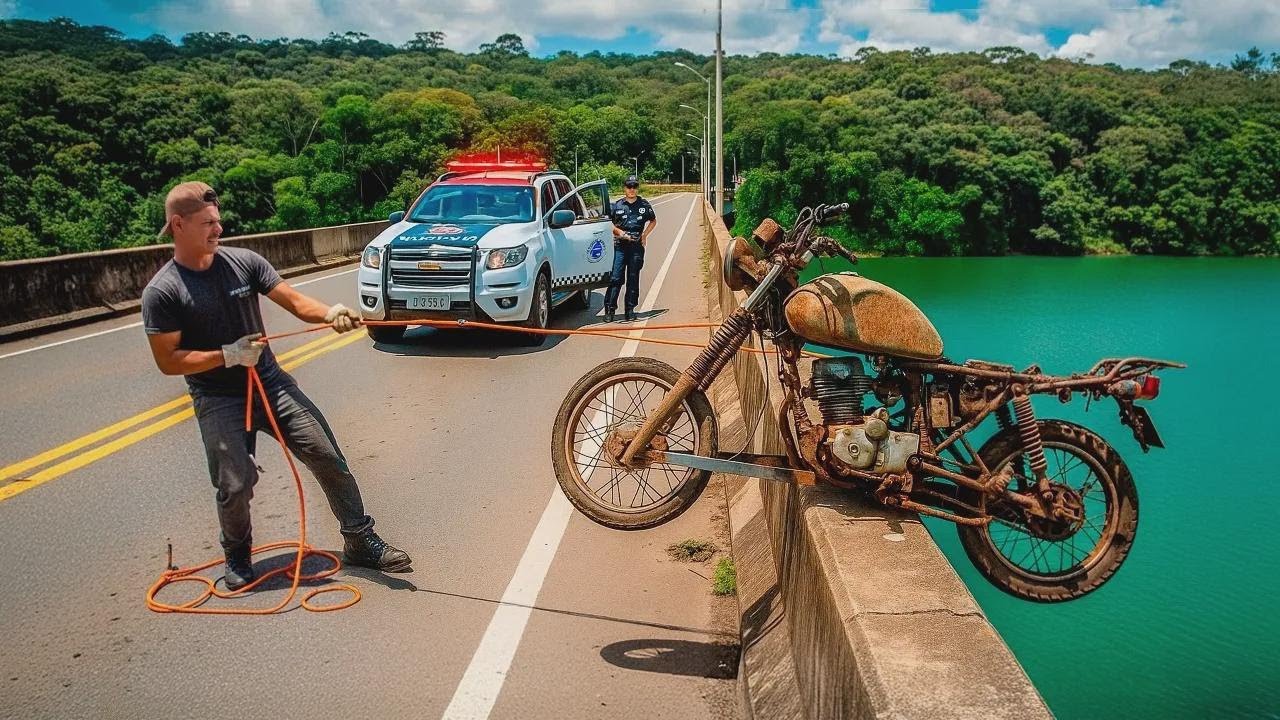 Ich habe ein ganzes MOTORRAD aus dem See gezogen!