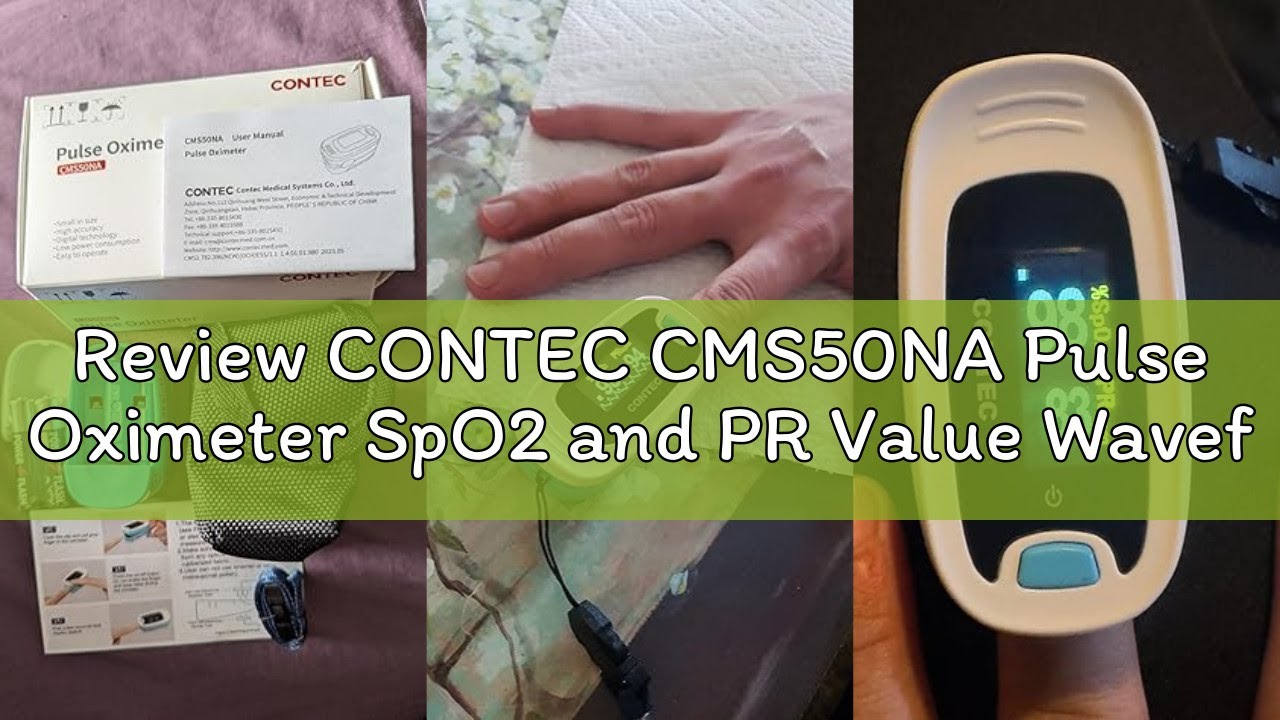 Review CONTEC CMS50NA Pulse Oximeter SpO2 and PR Value Waveform Blood Oxygen Neck/Wrist Corda