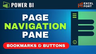 Power BI PAGE NAVIGATION Panel | HOW TO easily create with Bookmarks \& Buttons