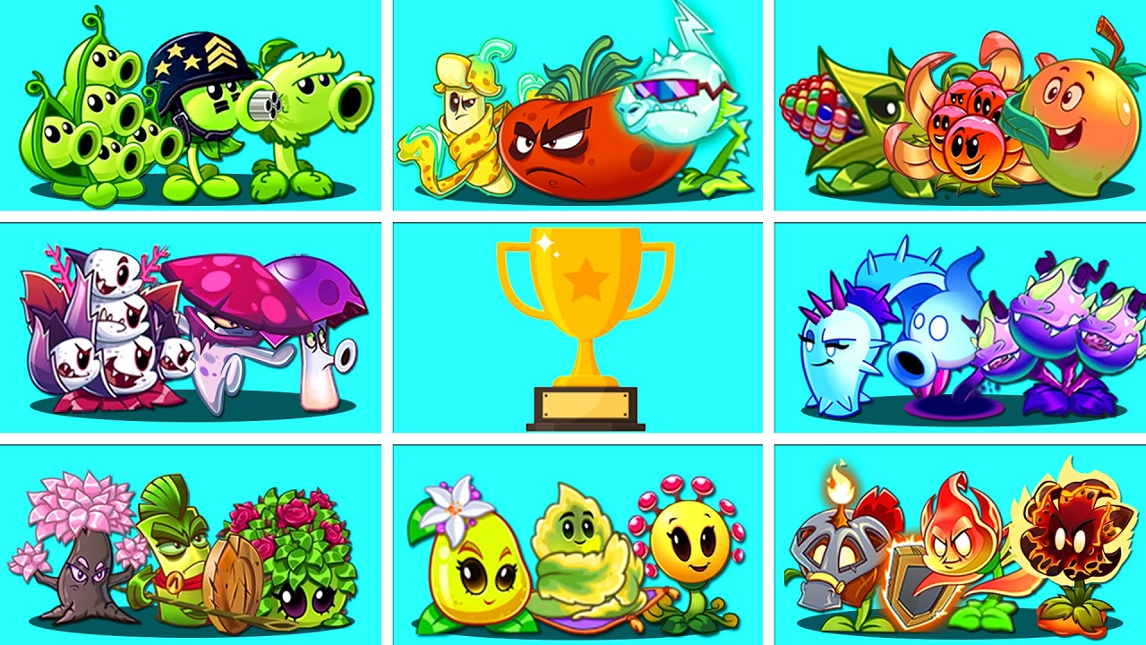 Pvz 2 Tournament 8 Team Plants VS All Zombies Battlez - Who Will WIn?