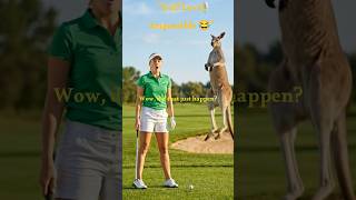 “Perfect Golf Shot… Until THIS Happened 🦘😳”#australia #funny #trending #golf #viral #shorts #ai