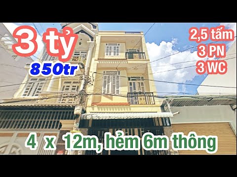Video Bán nhà liên khu 4-5, Bình Tân, 3 tỷ 850, 4x12m, đúc 3... - youtube