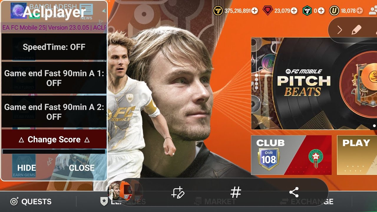 FC MOBILE 25 VIP MOD MENU VERSION 24.0.03||ACL PLAYER VIP MOD MENU ...
