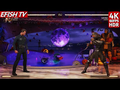 T-1000 & Sareena vs MK9 Smoke & Sonya (Hardest AI) - Mortal Kombat 1