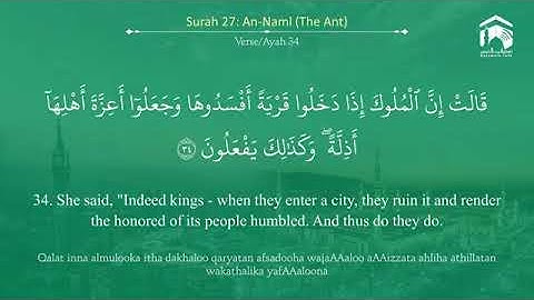 Holy Quran 27   Surah An Naml سورة النّمل   Sheikh Yasir Al Dosary   With English Translation