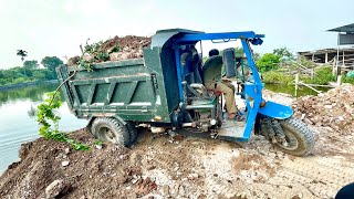 CÔNG NÔNG SIÊU KHOẺ CHỞ CÁT GẠCH | máy múc xúc cát ô tô chở cát | great truck , Excavator