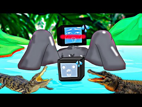 TV Woman and TV Man in Hot Springs with Crocodiles / VERSION 3 / Skibidi Toilet FUN Animation