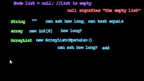Linked Lists 4:  The Empty List (null)