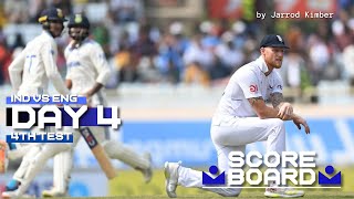 Scoreboard | 4th Test - Day 4 | IND vs ENG | #indveng #cricket #testcricket