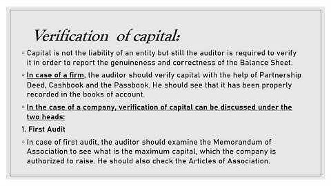Verification of Assets and Liabilities part 4
