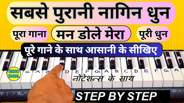 Nagin Dhun - नागिन धुन का लहरा सीखिए पूरे गाने के साथ, मन डोले मेरा, Nagin Been Dhun Piano Tutorial