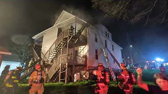 BASEMENT FIRE with CAT RESCUE - NEW KENSINGTON, PA.