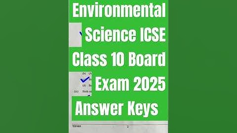 Environmental Science ICSE Class 10 Board Exam 2025 Answer Keys #boardexam2025 #environmentalscience