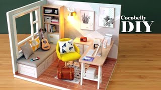 DIY Miniature Study Room with MUZEN Speaker | Dollhouse Crafts | Relaxing Satisfying Video