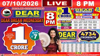 [LIVE] Lottery 8:00 PM Dear Nagaland state lottery live draw result 07.10.2026 | Lottery live