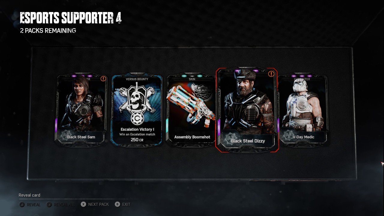 Gears of War 4 Esports supporter 4 five pack openining YouTube