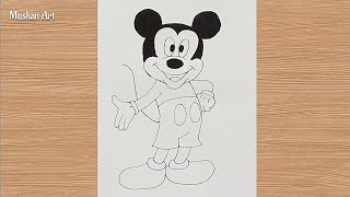 How to draw Mickey mouse step by step || Pencil sketch of Mickey mouse