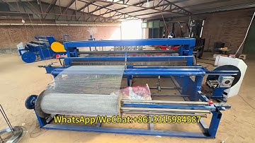0.5-2.5mm Fully-automatic crimped wire mesh machine with net rolling#machine #crimpingmachine