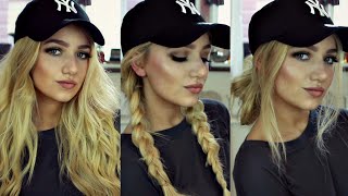 INSTAGRAM 'BADDIE' HAIR TUTORIAL \/\/ 3 BASEBALL CAP HAIRSTYLES