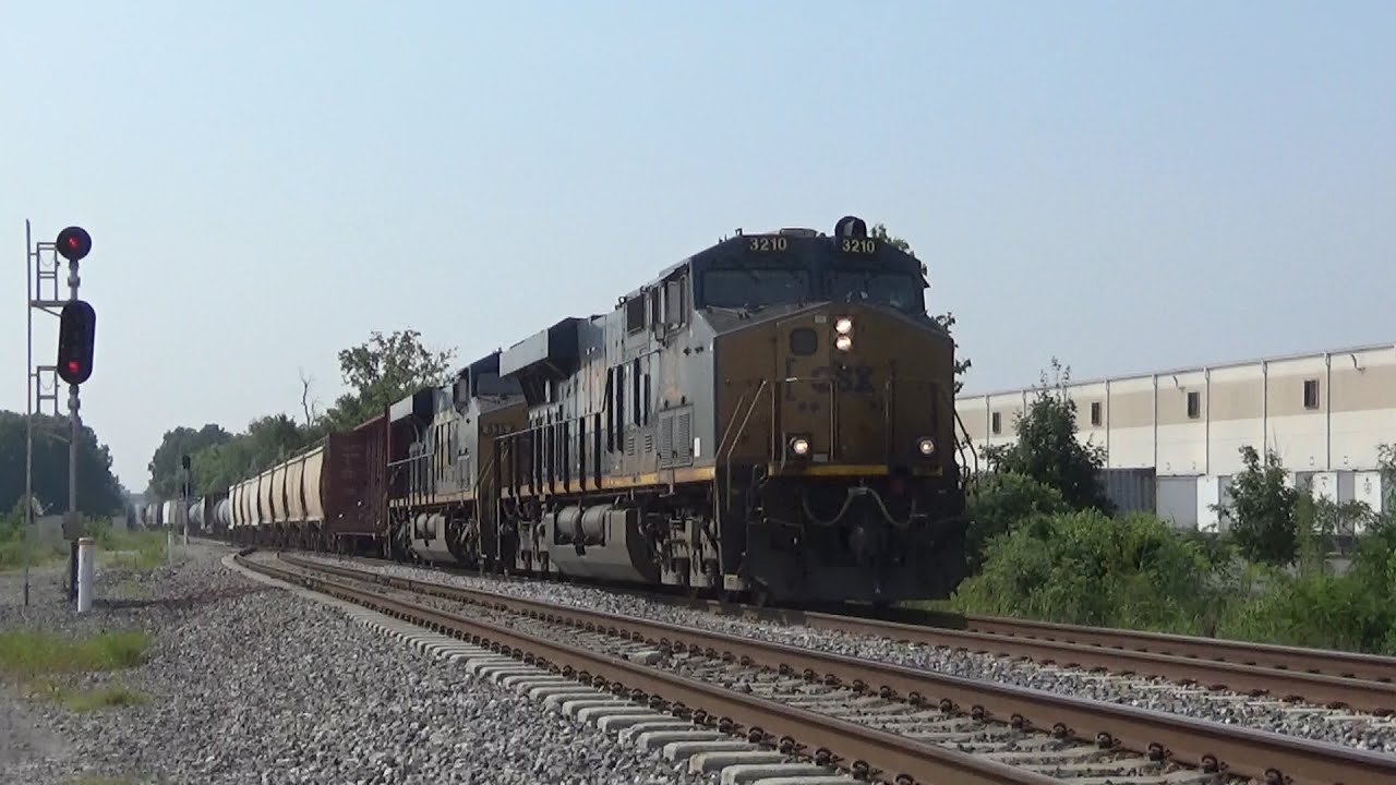 CSX ES44AHs 3210 and 835 Leading Manifest Q582-26 Stop at Market on 7 ...