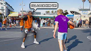 AAU Basketball Team Challenges PRO Hoopers At Venice Beach! 5v5 Basketball! screenshot 1