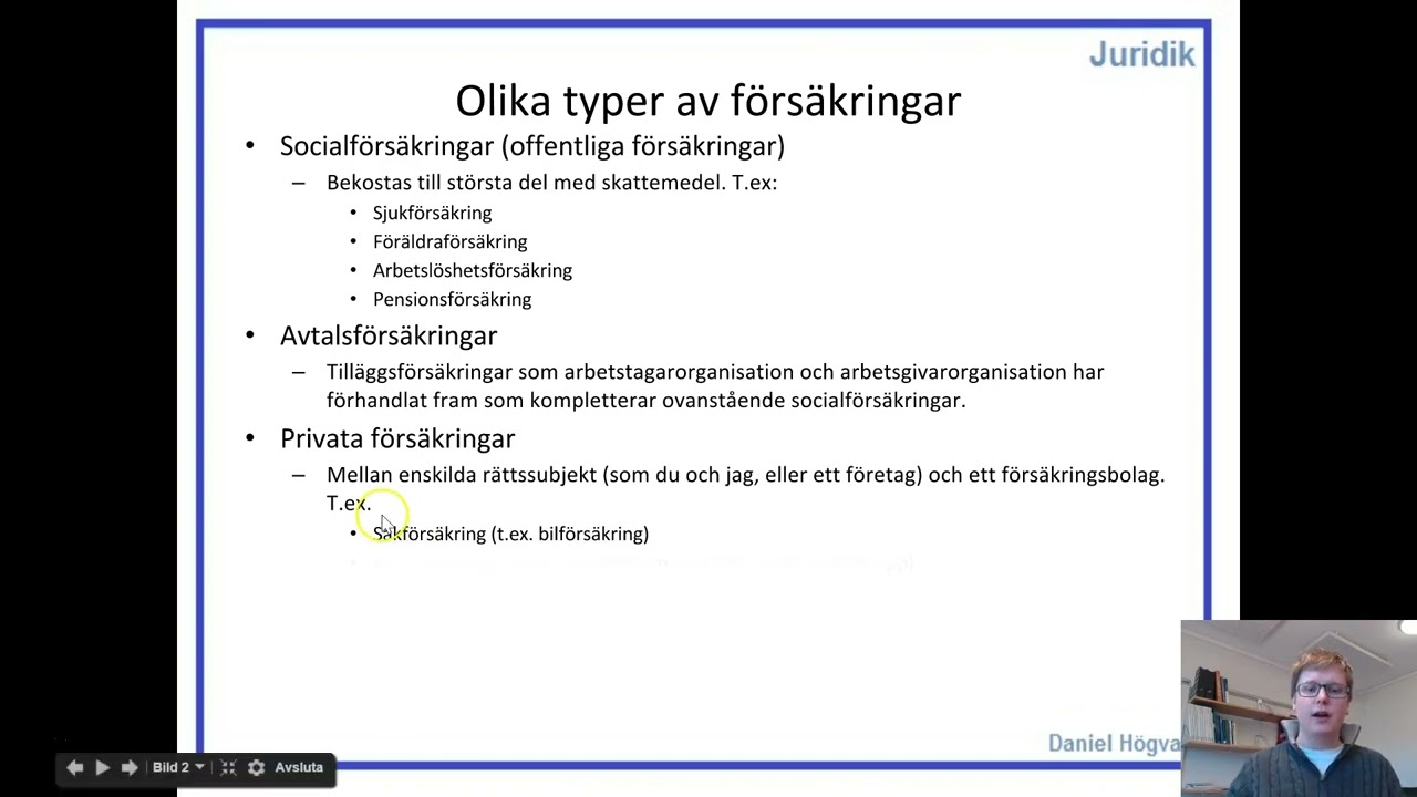 Försäkringsrätt - Del 1 - Försäkringsområden