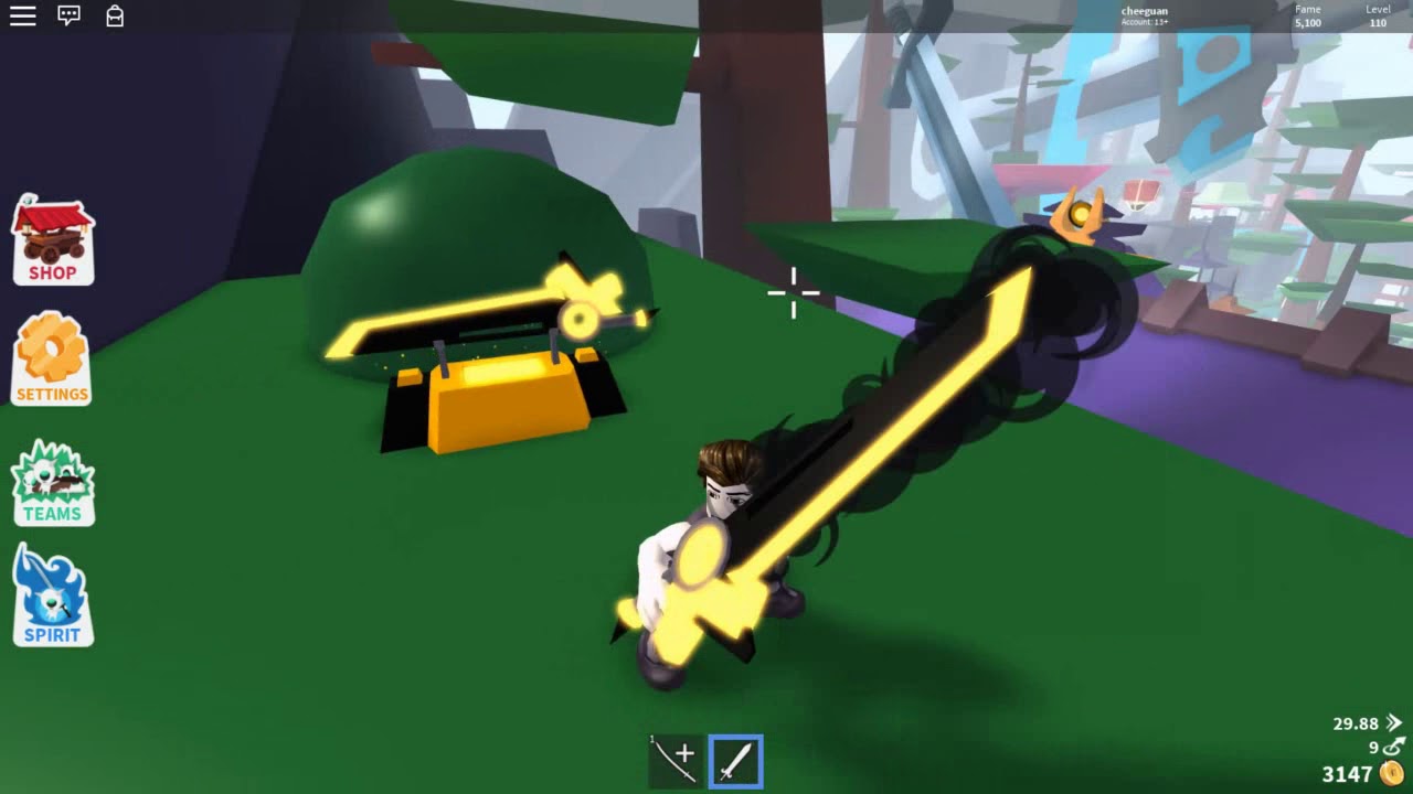 Roblox Ninja Wizard Simulator All Golden Weapon Showcase And Location Read Desc - team 10 house read desc roblox