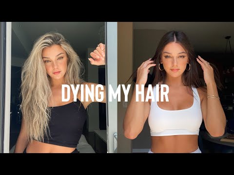 going from blonde to brunette | home vlog