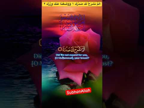 أ ل م ن ش ر ح ل ك ص د ر ك ١ و و ض ع ن ا ع نك و ز ر ك   