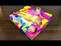 Vania  mania build beds with giant lego toys  rain rain go away song