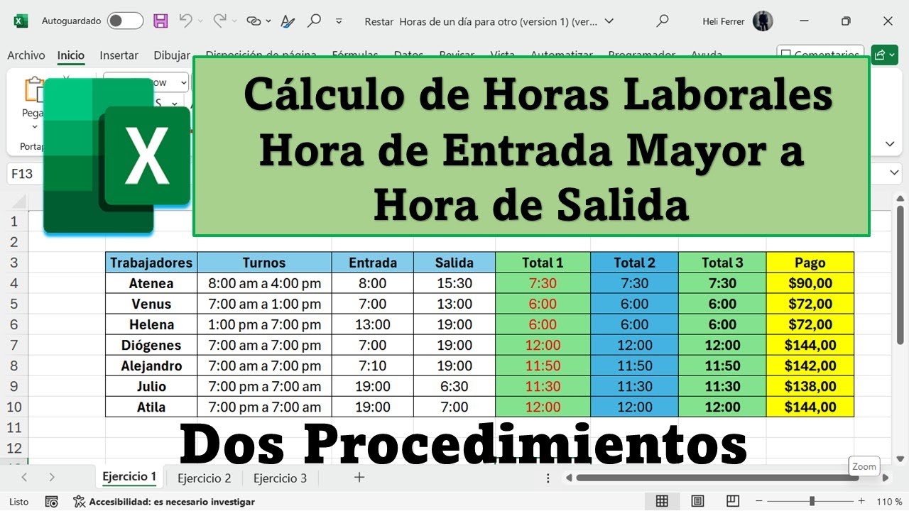 Como Calcular Horas Laborales Cuando la Hora de Entrada es Mayor a la ...