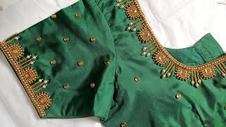 Elegant Aariwork Blouse Sleeve Designembroidery Designmaggamwork Blouseblouse Designblouseaari