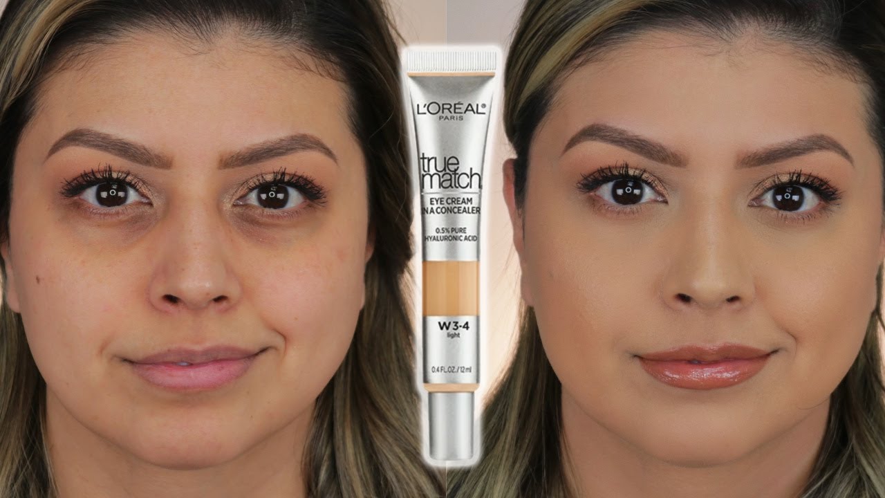 NEW AT THE DRUGSTORE!!! L'Oréal TRUE MATCH EYE CREAM IN A CONCEALER | REVIEW + FULL DAY WEAR - YouTube