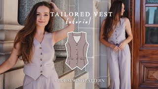 making a tailored vest | 'VIOLET' vest sewing tutorial + PDF pattern