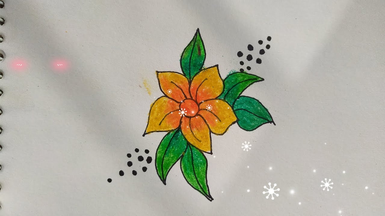 Flower ๐ผ drawing / how to draw a flower ๐บ. Step by step flower drawing ...