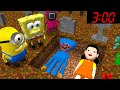 WHAT'S INSIDE GRAVE HUGGY WUGGY Poppy Playtime SQUID GAME MINIONS SPONGEBOB in MINECRAFT - Gameplay