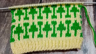 Knitting graph pattern #139 | easy Tree 🌲 pattern for kids sweater