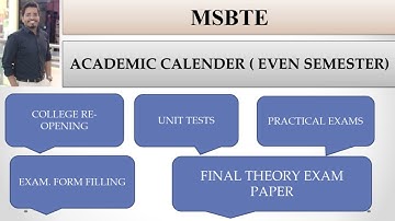 MSBTE Academic calendar EVEN semester 20-21 | Learn with Nikhil